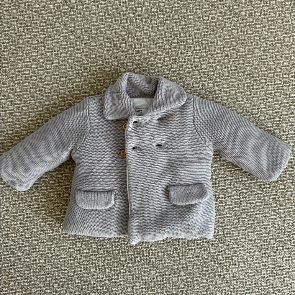 Jacadi Light Gray Baby Pea Coat